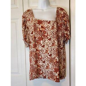Socialite curvy orange Floral Top
